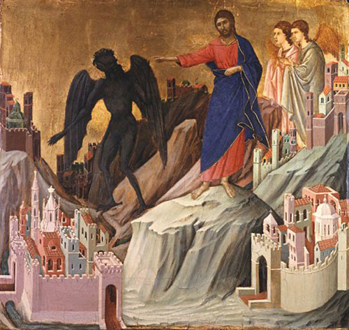 Duccio di Buoninsegna | Le tentazioni di Cristo (1308). New York, Frick Collection
