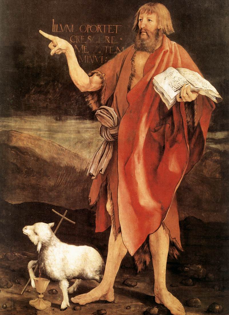 Giovanni Battista | particolare dalla Crocifissione, Mathias Grunewald. Colmar, Musei Civici